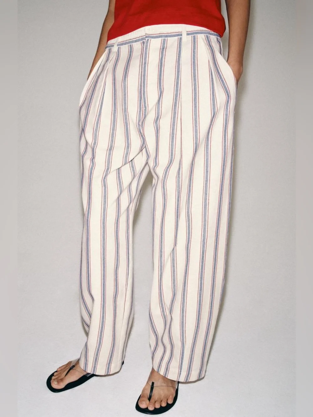 ZARA ZW COLLECTION STRIPED BALLOON PANTS